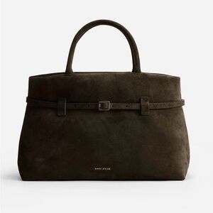 MANU ATELIER LE CAMBON 35 TOBACCO GREEN SUEDE HANDBAG